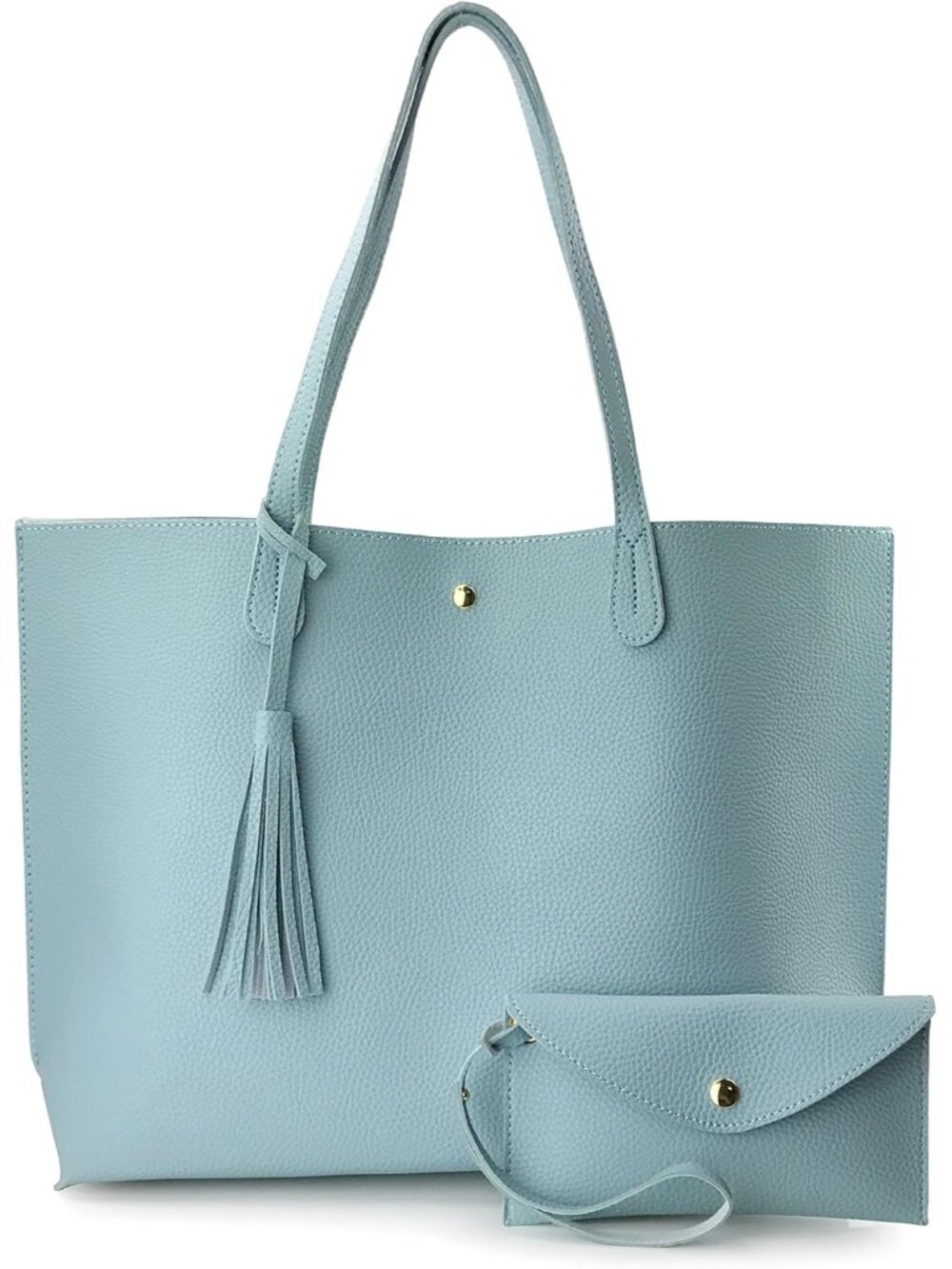 Minimalist Clean Cut Pebbled Faux Leather Tote Womens Shoulder Handbag